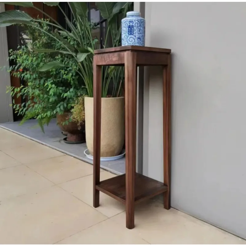 North American Black Walnut Solid Wood Flower Stand Log New Chinese Flower Stand Floor To Ceiling Living Room Balcony Indoor Sto