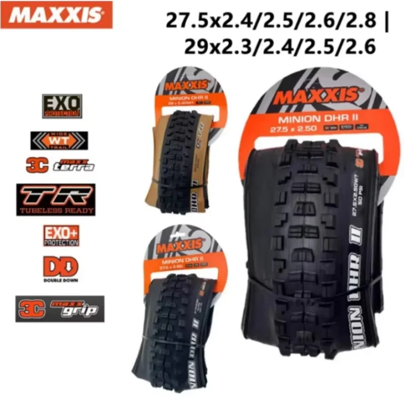 MAXXIS MINION DHR II-neumáticos para bicicleta de montaña, neumáticos para descenso, antipinchazos, plegables, sin cámara, DH