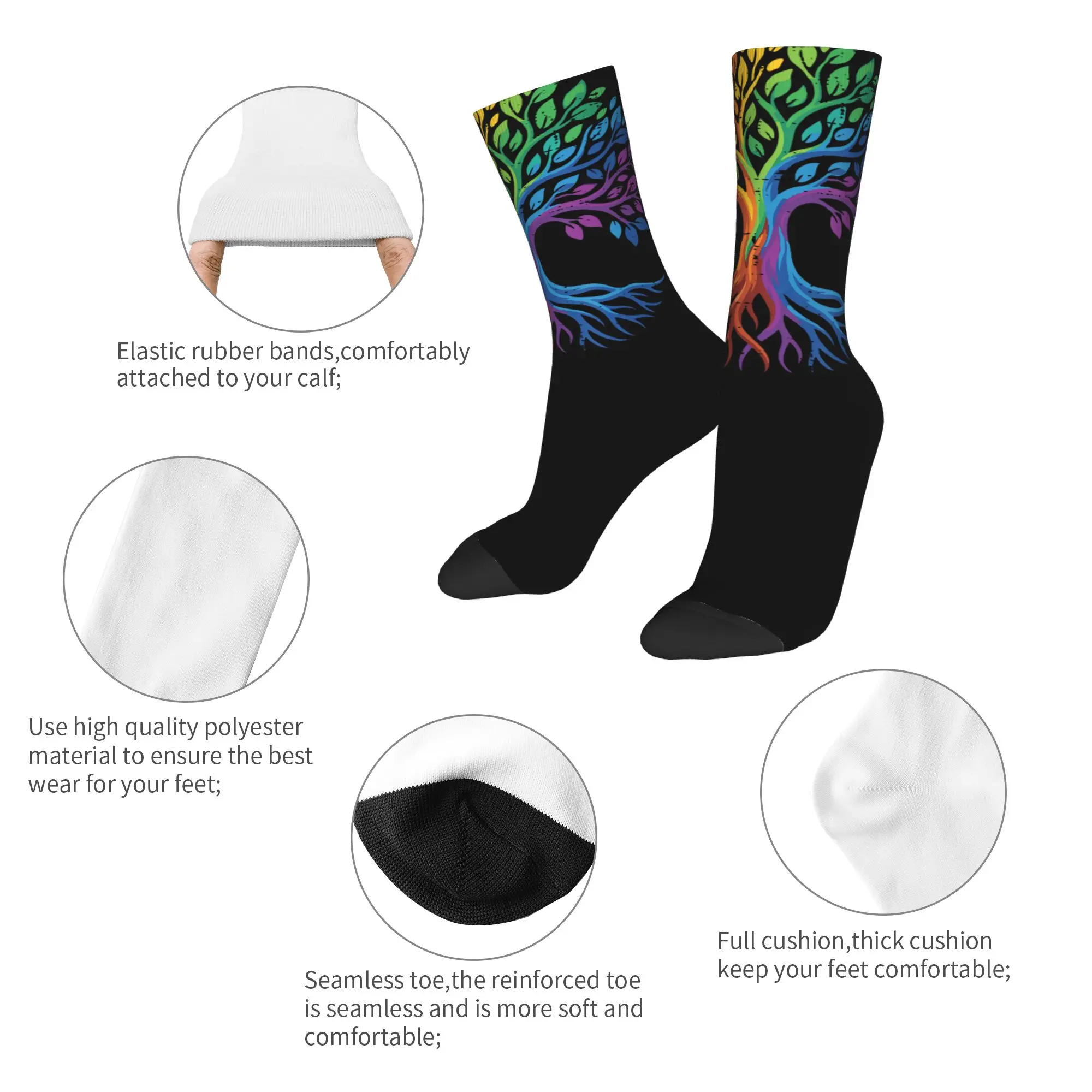 Tree Life Rainbow LGBT Gay Pride Flag Ally Socks Men Women Polyester Casual  Socks Hip Hop Spring Summer Autumn Winter Socks