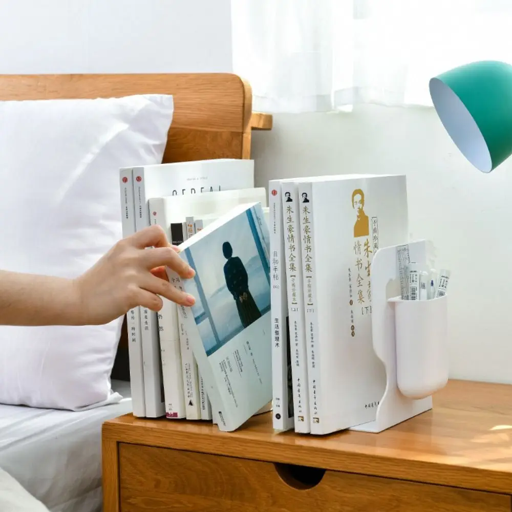 With Pen Holder Desktop Book Stand Retractable Easy to Install Foldable Storage Rack Adjustable Student Book Rack Study Room