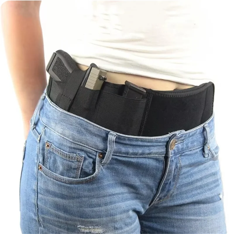 Tactical Hidden Holster Portable Belly Gun Holster Concealed Carry Waist Band Belt for Outdoor Hunting Shooting Defense Holster