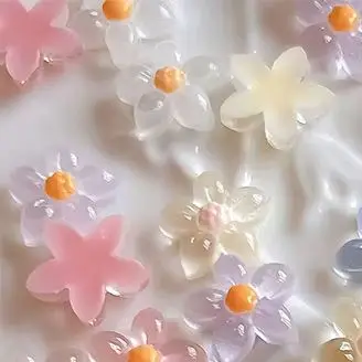 

20 Pcs Resin Flowers Five-Petal Small Flowers Decoration Nail Art Charm Manicure Diy Nail Decorations