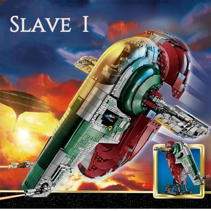 

Moc Bricks Ucs Slave 1 Star Plan Spaceship Building Blocks Compatible 75060 DIY Model Toys Christmas Birthday Gift For Kid Adult