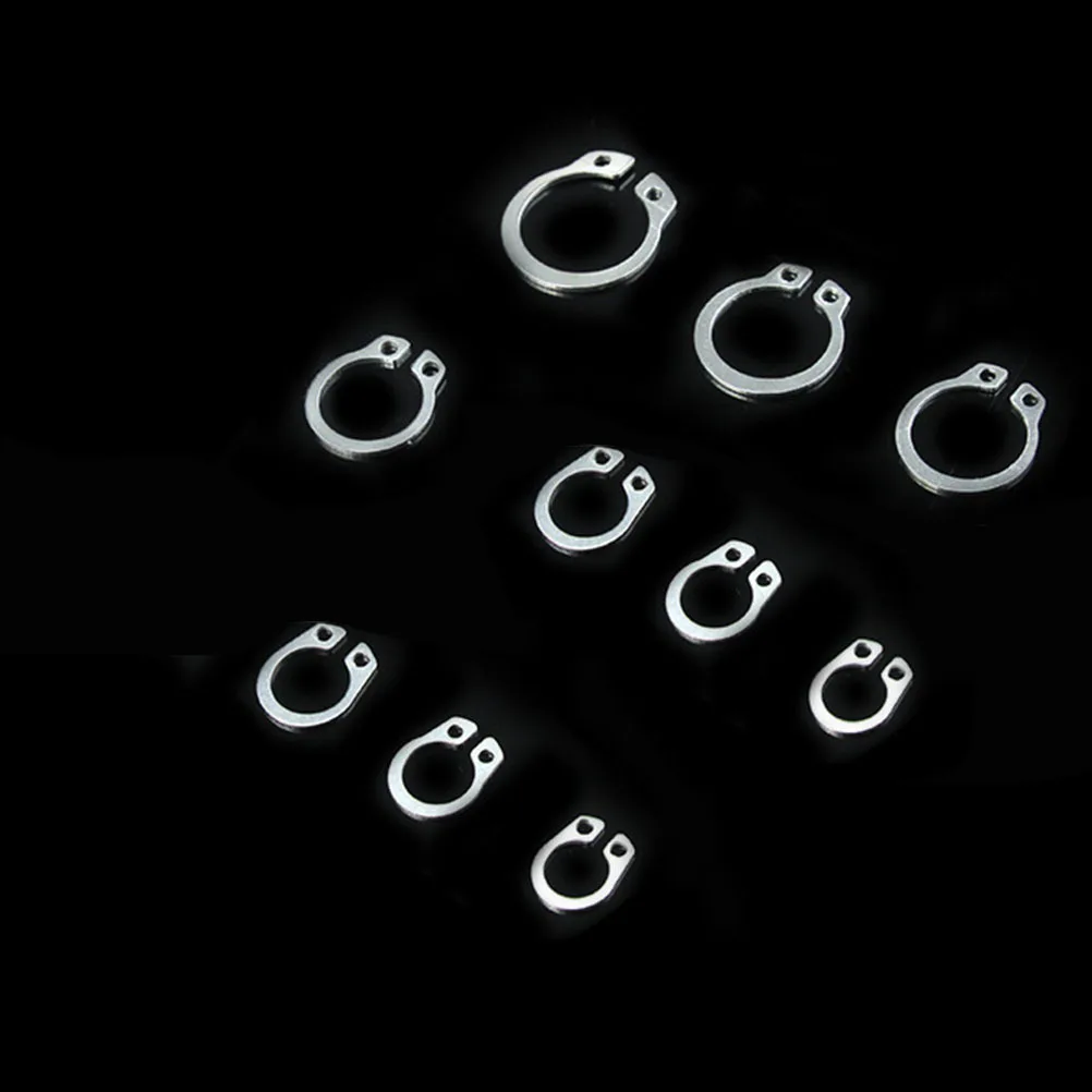 

100pcs Stainless Steel Split Washer C-Shaped Retaining Ring Shaft Groove Machine Anti-Rust Oil Resistant Retainer Axle