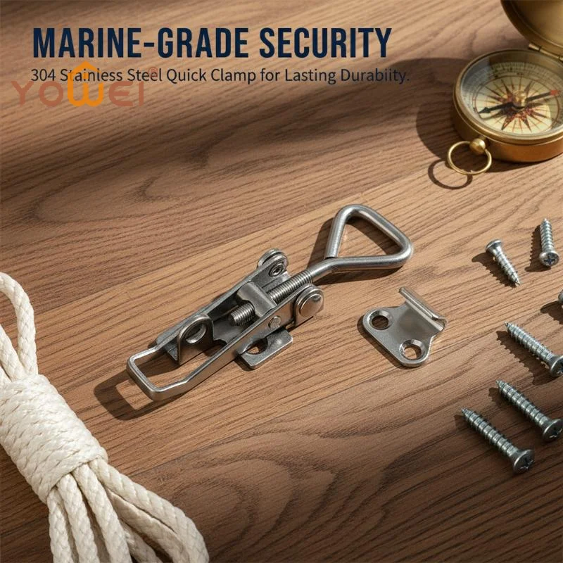 Latest 1Pc 304 Stainless Steel Clamp Deck Hasp Lock Boat Accessories Locker Anti Rattle Latch Fastener Clamp Marine Fastener