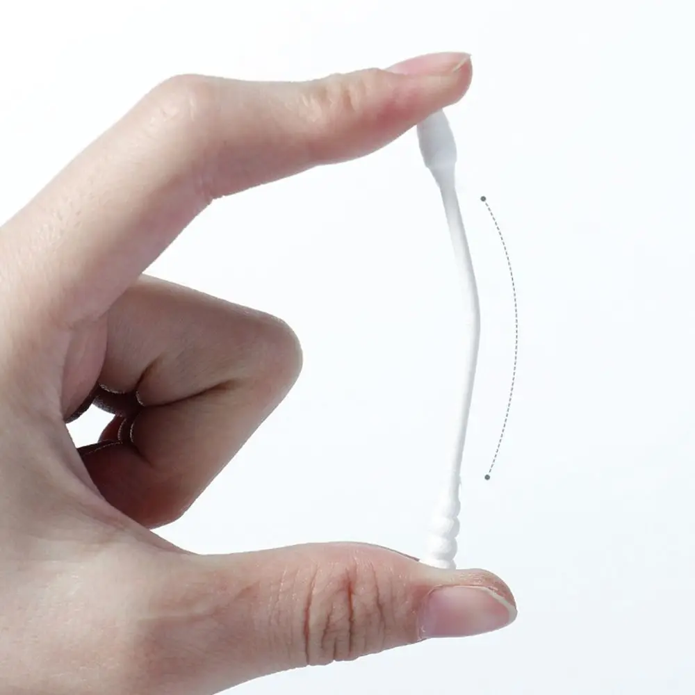 200 Pcs/Box Sterile Color Makeup Remover Cotton Swabs Soft Disposable Cleaning Tools Multifunction Spiral Tip