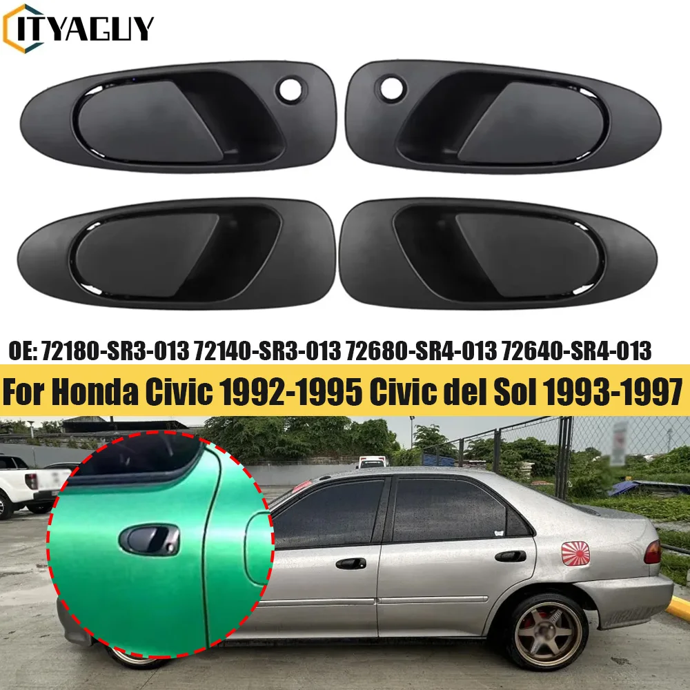 Manija Exterior de Puerta para Honda Civic 1992-1995 Civic Del Sol 93-97 72180-SR3-013 72140-SR3-013 72680-SR4-013 72640-SR4-013