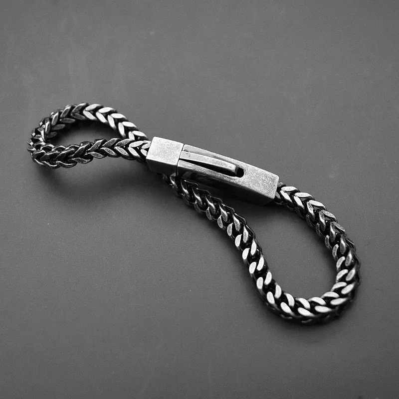 Stainless Steel Spring Clasp Chain Bracelet for Men Double Franco Link Chains Bracelets Armband Male Jewelry image 2