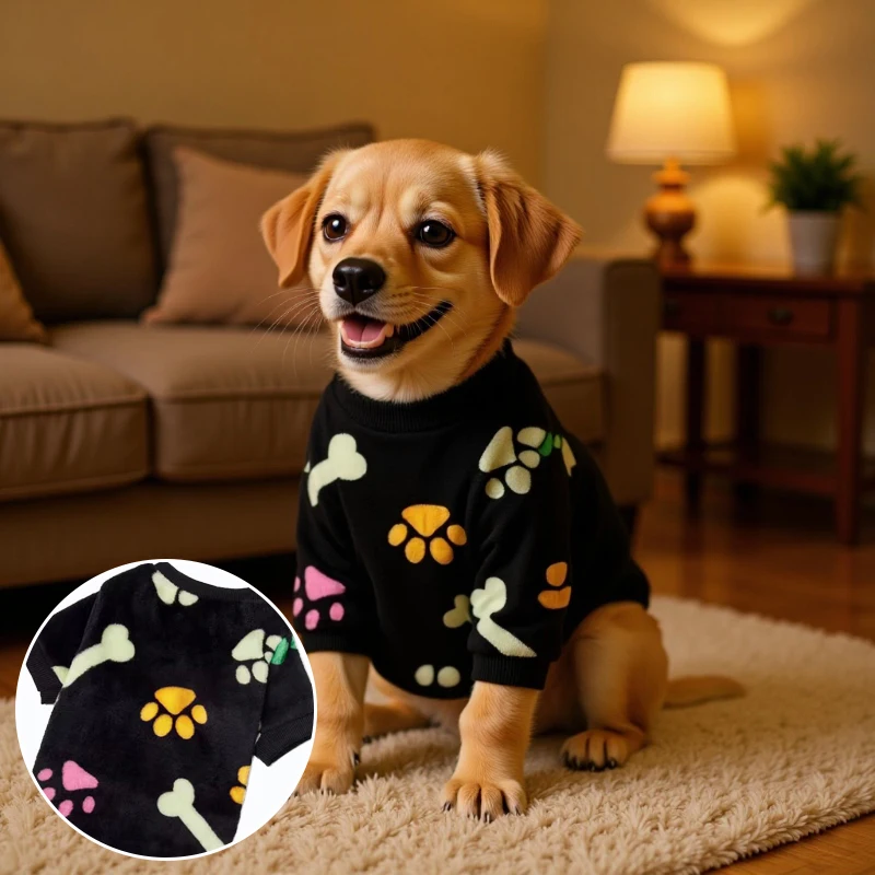 Ropa de franela para perros, suéter cálido de invierno, ropa para mascotas, abrigos para perros Golden Retriever, sudadera, jersey para cachorros, chaleco