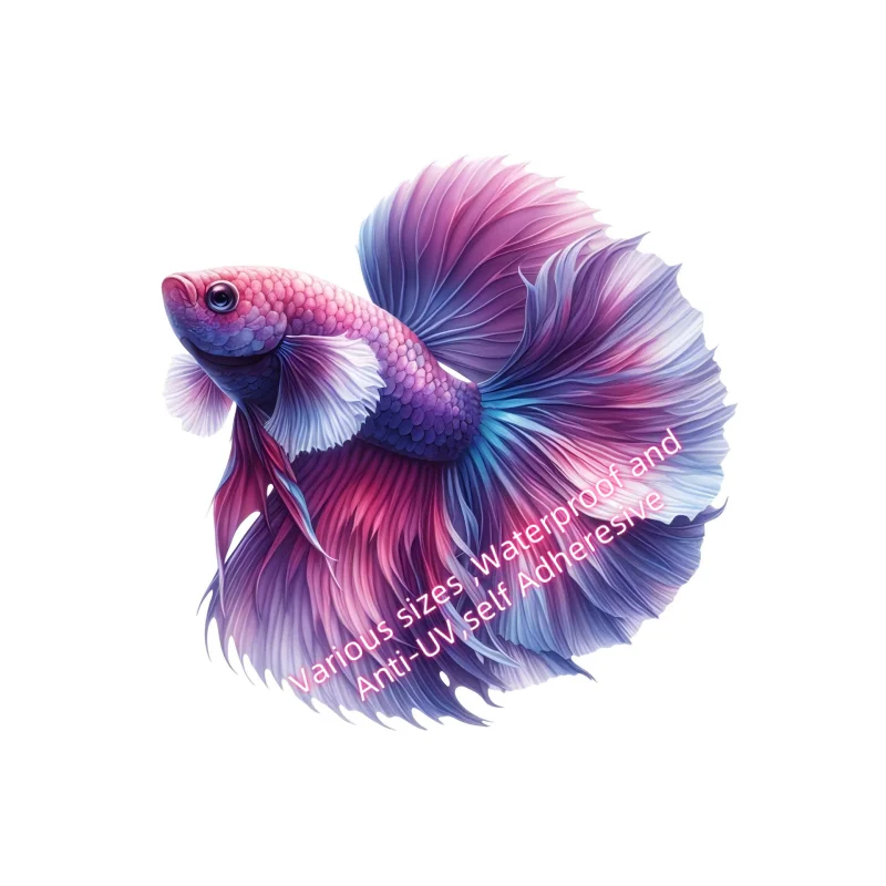 Three Ratels X12 Car Sticker Siamese Fighting Fish Sticker Weatherproof Car rear windshield sticker