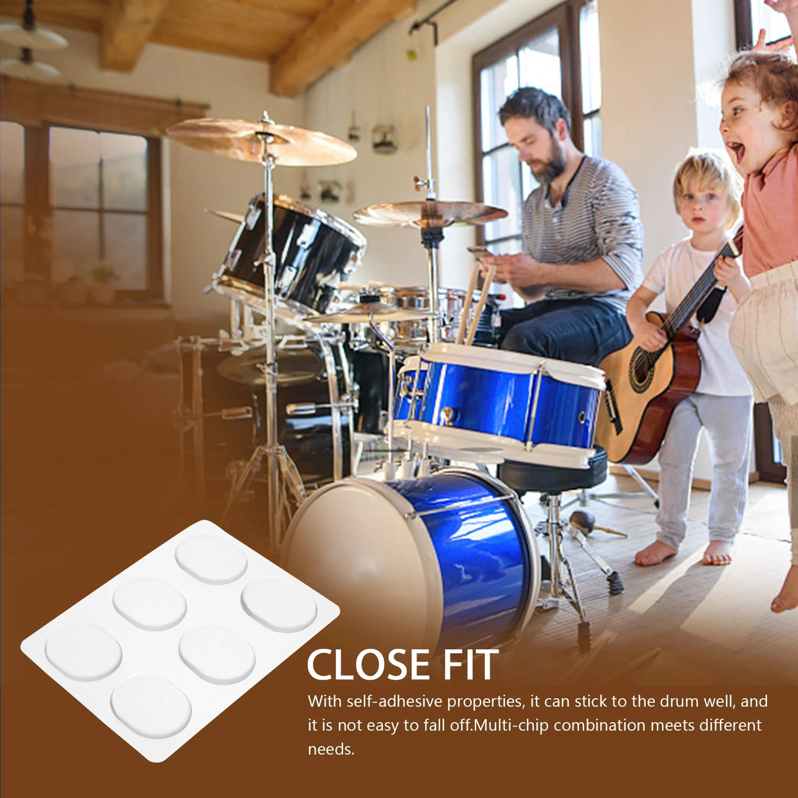 

12Pcs Transparent Silicone Drum Dampeners Adhesive Drum Mute Pads Reduction for Drummers Damper Silicone Pads