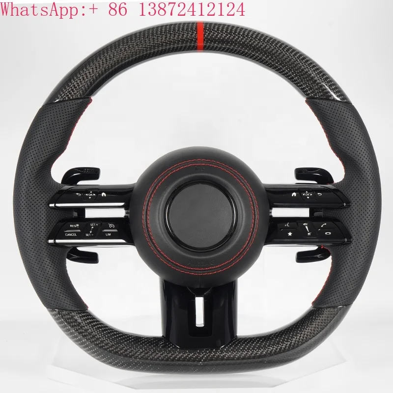 

C217 W211 W212 W221 W222 S63 C63 GLA45 C43 SLC for Mercedes-Benz AMG W204 W205 CLA GLA 45 Class Carbon Fiber Steering Wheel