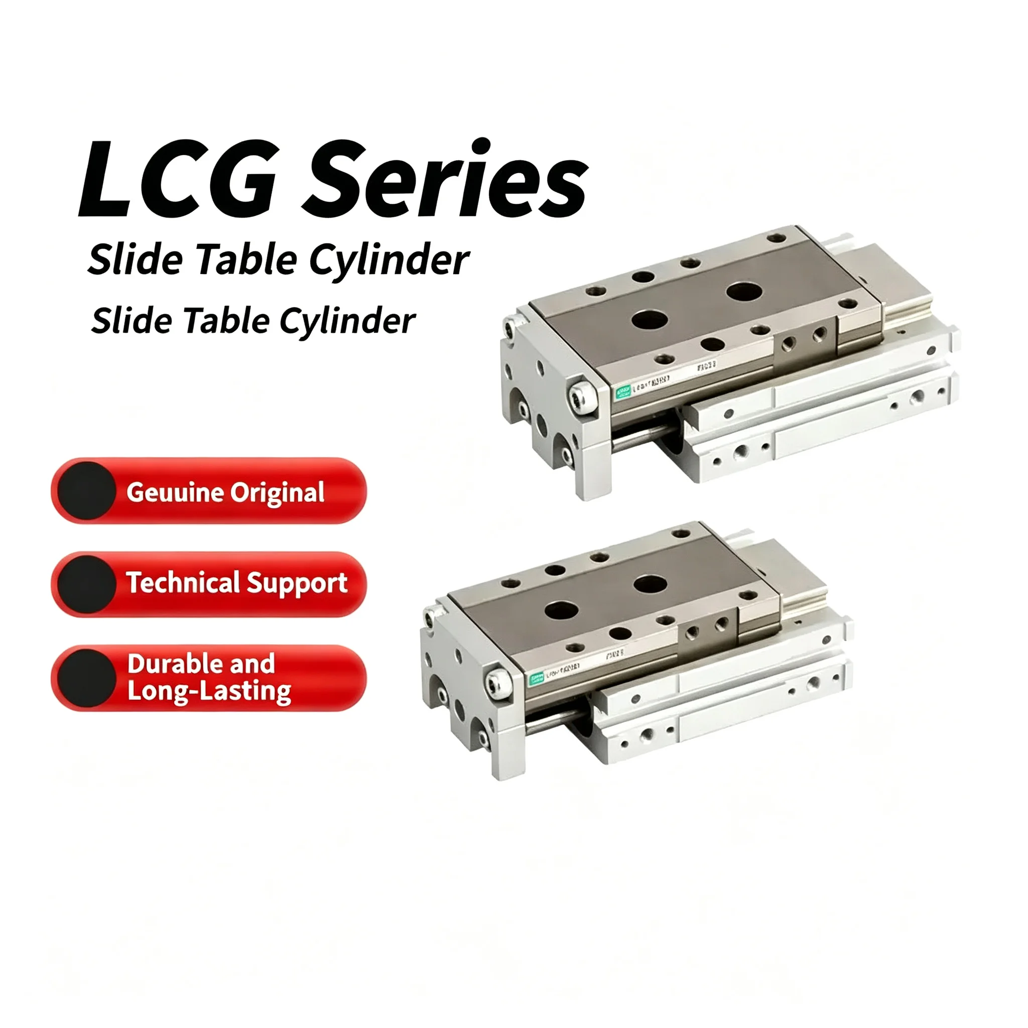 LCG6 Double Acting Air Slide Table Cylinder Pneumatic Linear Actuator 8-100mm Stroke for Industrial Automation