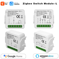 Tuya Zigbee Smart Mini Switch Module - No Neutral Wire Required1/2/3 Gang Compatible with Alexa Google Home