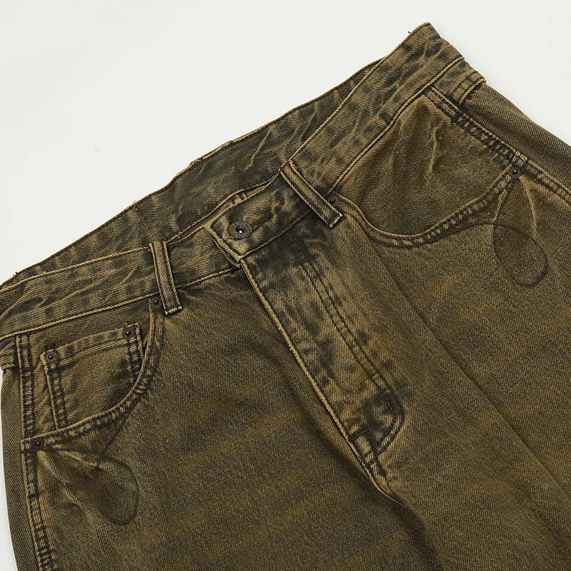 UPRAKF Straight-leg Streetwear Baggy Jeans High Street Casual Pocket Fashion Cargo Pants Harajuku Basic