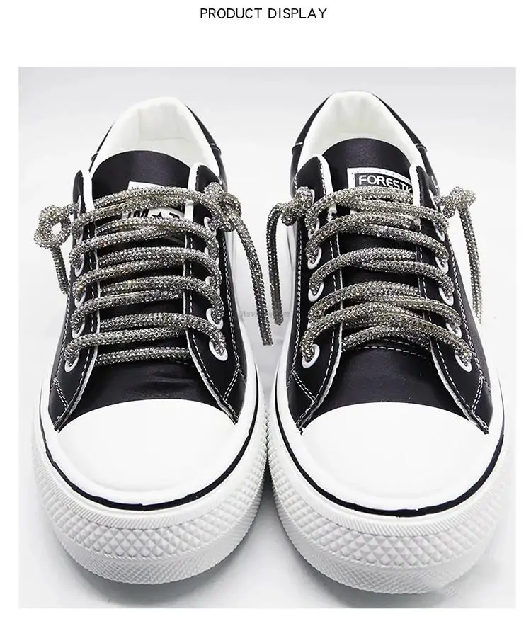 1 Stücke Strass Schnürsenkel Luxus Regenbogen Diamant Schnürsenkel Sneakers Schnürsenkel Schuhe Runde Schnürsenkel 100/120/140/160 CM DIY Saiten – Detail 2