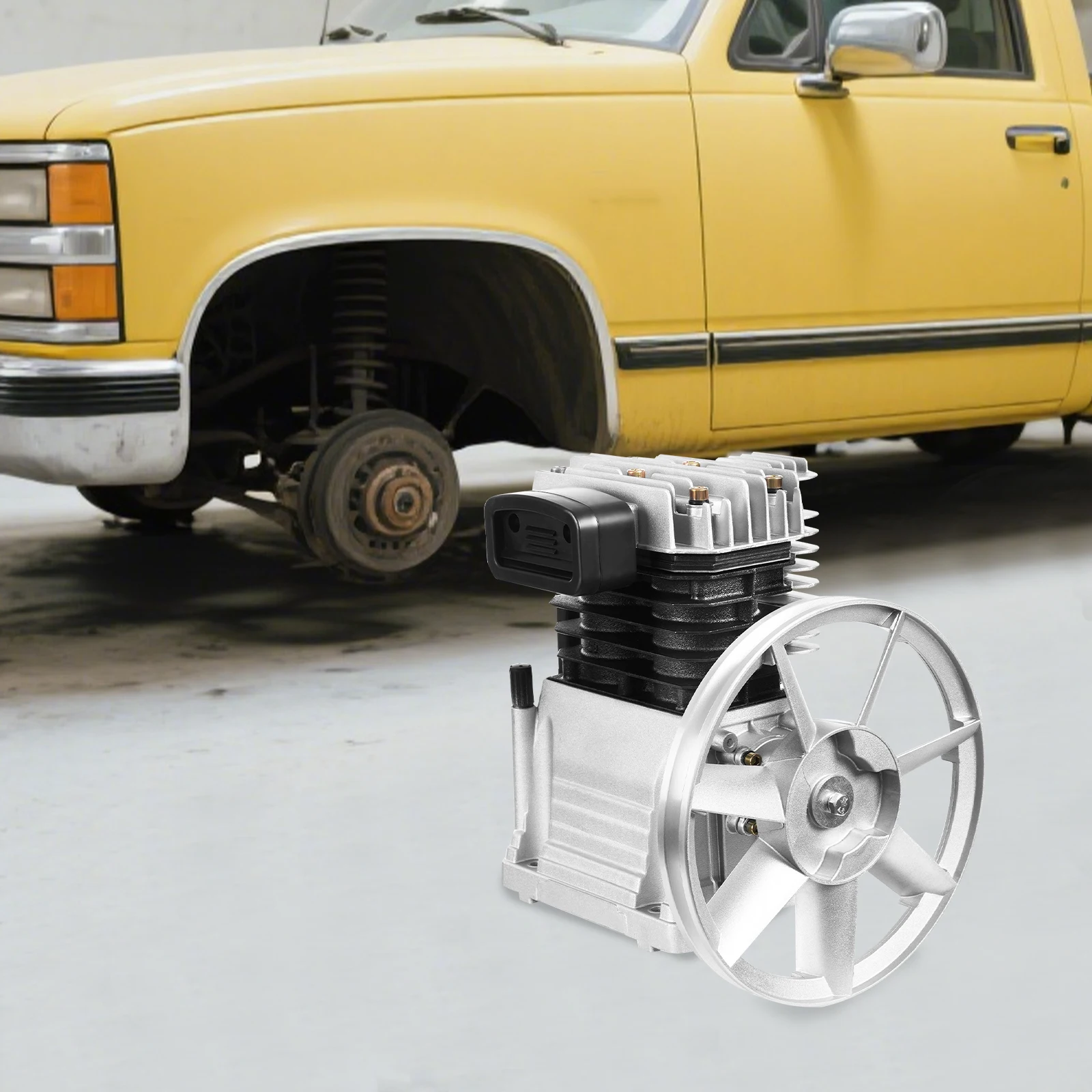 2065-3HP エアコンプレッサーポンプヘッド、単段ツインシリンダー、自動車修理、空気圧工具、産業用