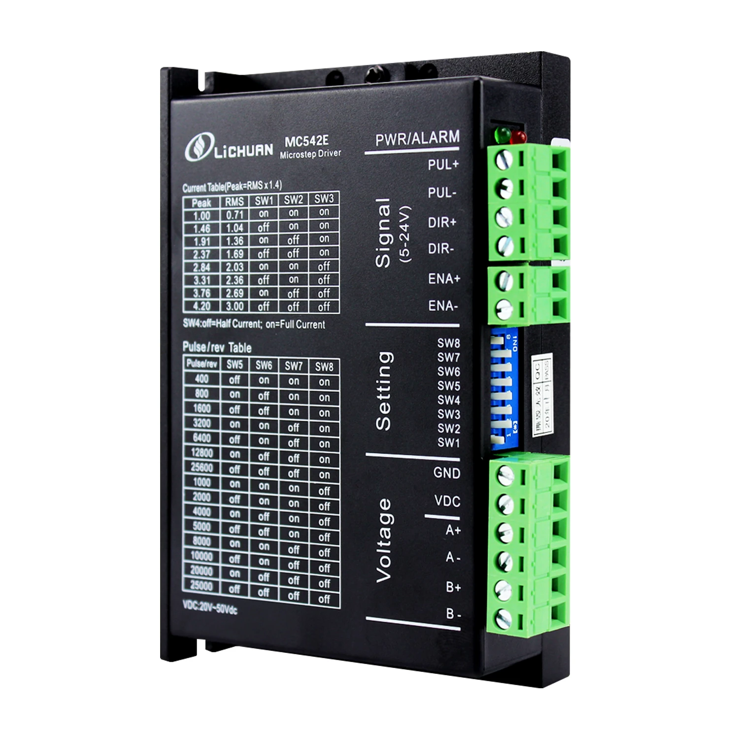 

Open loop Digital Stepper Driver MC556E MC556-MINI pulse+direction control 5.6A 20-50VDC for Nema23 24 34 Stepper Motor