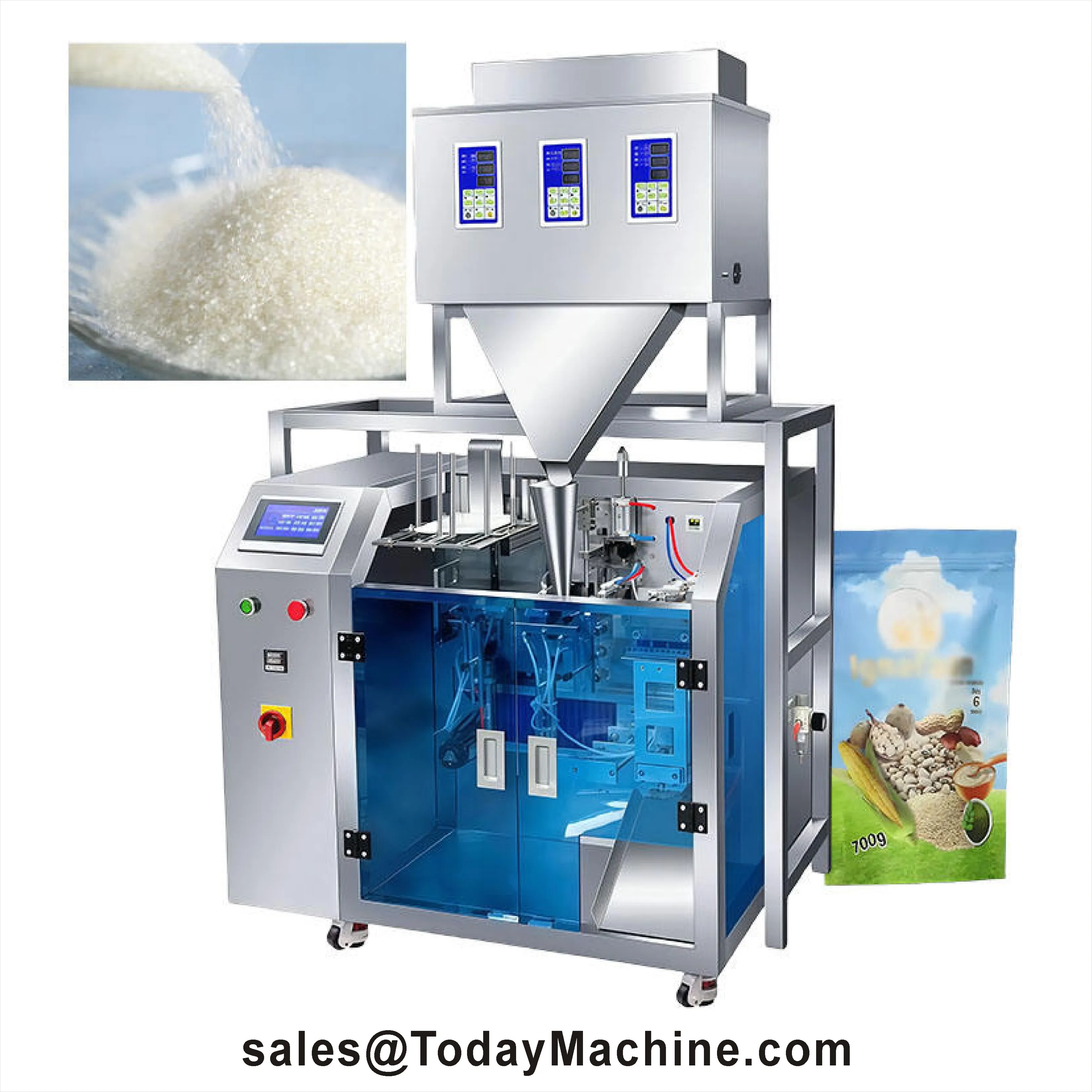 Automatic 4 Heads Linear Weigher 500g Powdered Sugar Packaging Machine
