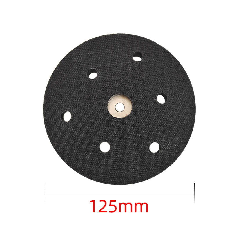 Electric Sandpaper Machine Tray 5 ";6 Hole 125mm Car Putty Grinding Carabiner Sand Tray Round Base Grinding Accessories