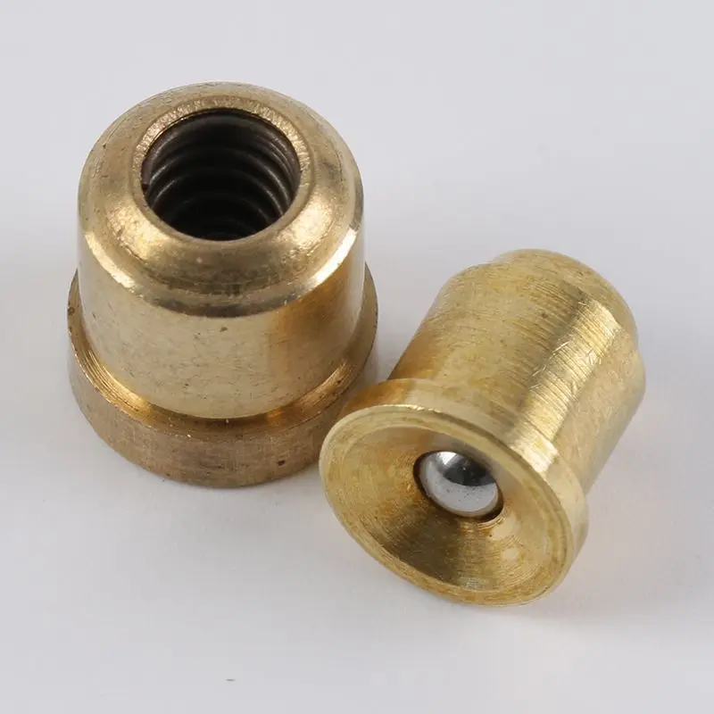 Brass Press Fit Flange Oil Cup Push‑Button Ball Grease Oiler, No‑Thread Press‑in Oiler for Machinery Bearing Repair