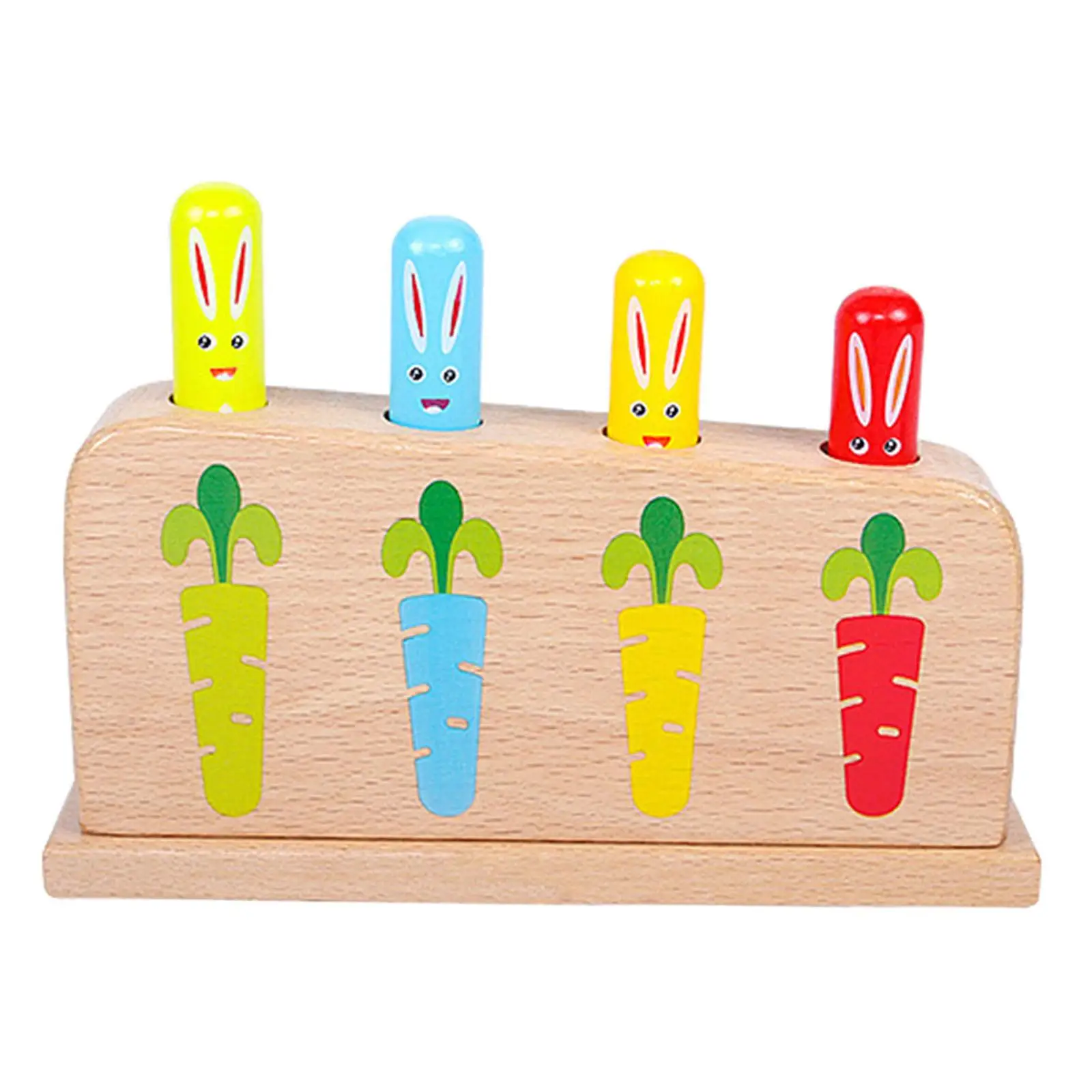 Retro Baby Toddlers Wooden Up Toy Party Supplies Colorful Spring Toy