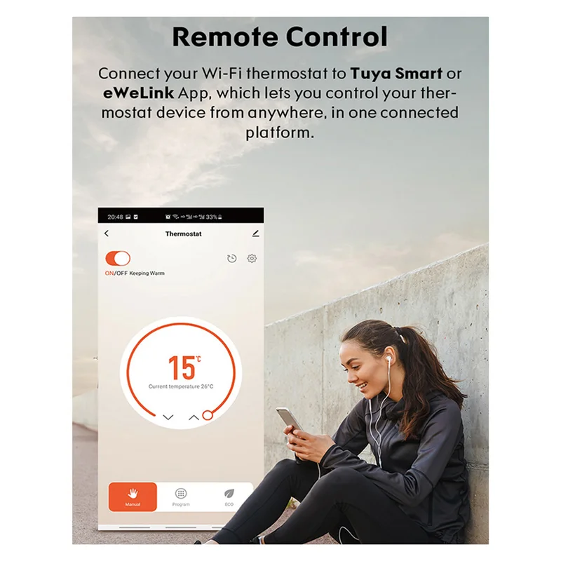 CS-Tuya Smart Life Wifi Thermostat Controller Switch 110V, 220V, Support For Alexa, Google Home Durable Easy To Use