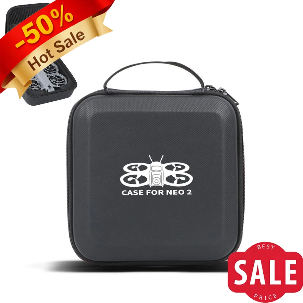 For DJI NEO 2 Carrying Case,Portable PU Leather Small Compact Bag for DJI Neo Drone Accessories Black Gray