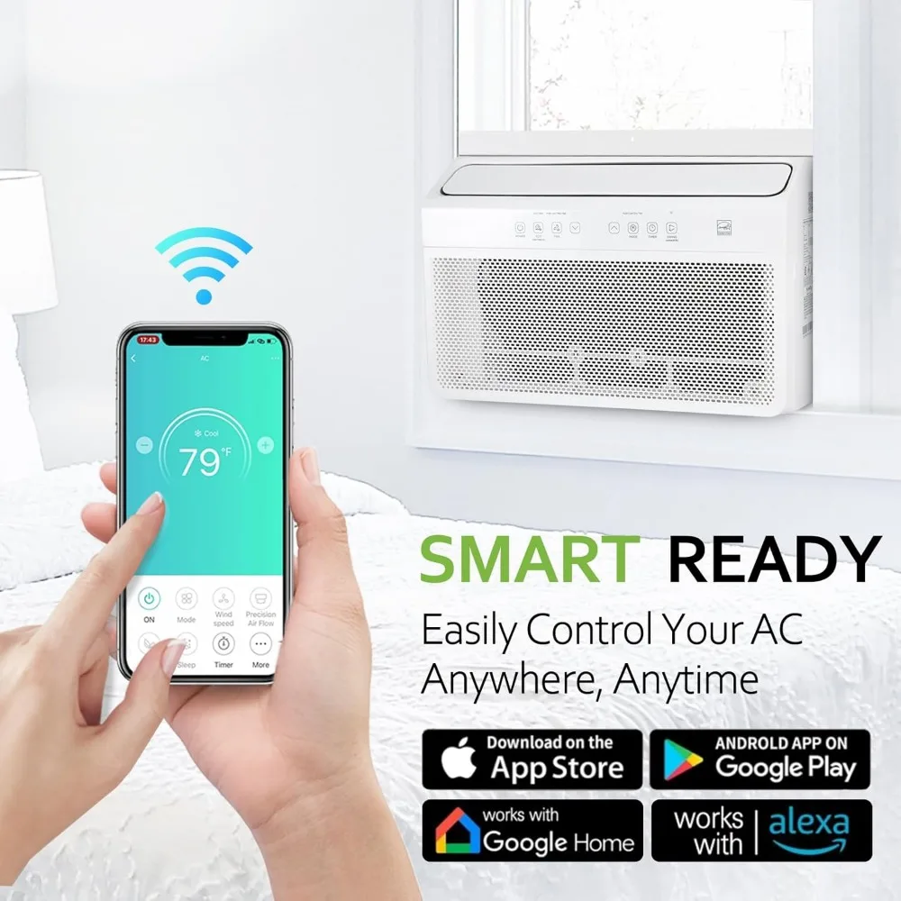 مكيف هواء بنافذة عاكس ذكي للمكتب المنزلي ، توفير فائق ، تمكين الواي فاي الهادئ للطاقة ، تبريد بالأقدام المربعة ،