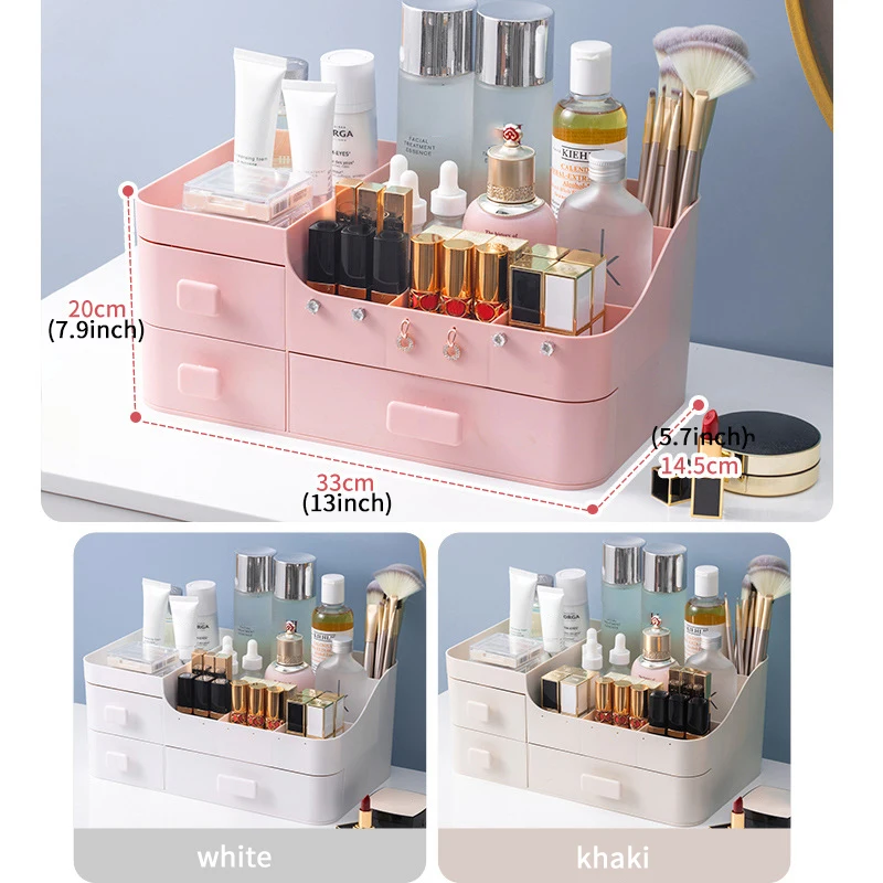 Large Capacity Cosmetic Storage Box Makeup Drawer Organizer Jewelry Nail Polish Makeup Container Desktop Sundries Storage Box