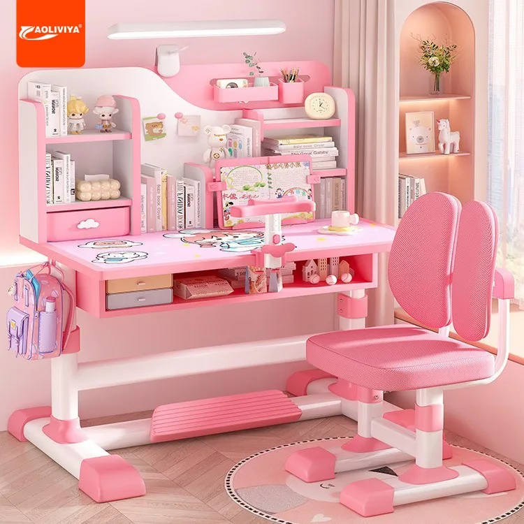 AOLIVIYA Children's Study Table Household Primary School Students Writing Homework Desk Simple Children's Desks and Chairs