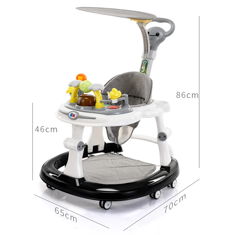 Multi-Function Anti-Rollover Foldable with Music Baby Walker   with Wheels Child Walking Assistant Hand Push Stroller