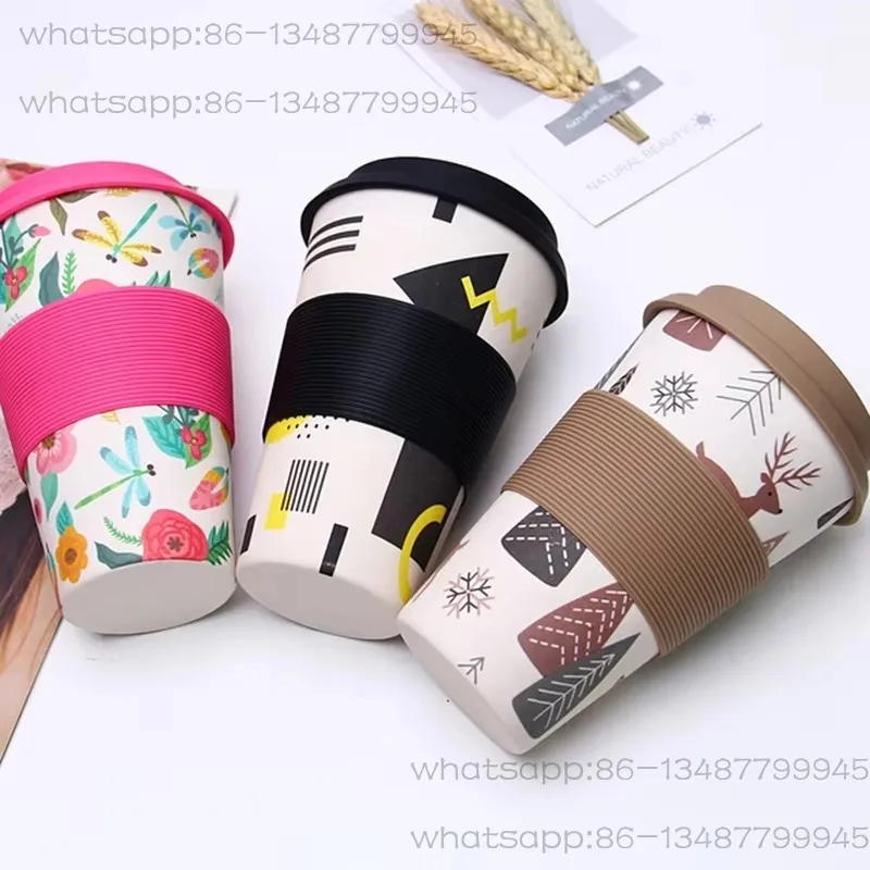Bamboo Eco Travel Mug/Cup,Reusable And Eco Friendly Bamboo Fibre Takeaway Coffee Cup,Deal Mug For Travel & Outdoors 400ml view 4