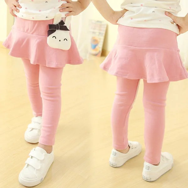 Girls Bottoming Pants Mesh False Two-Piece Dress Pants in the Spring and Fall Models of Small Children Fashion Versatile Pants
