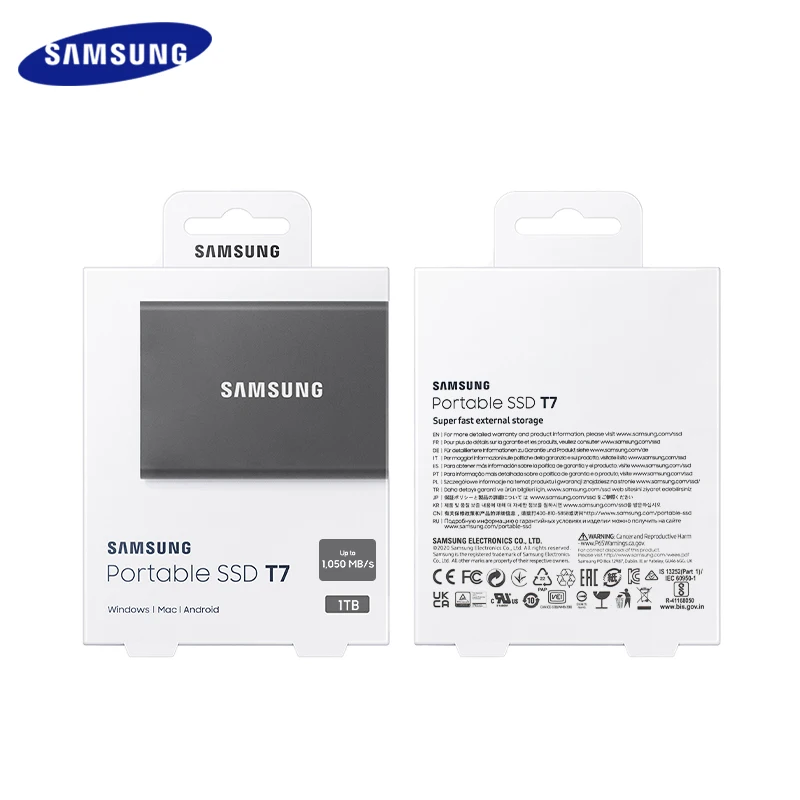 Samsung PSSD T7 USB 3.2 Portable Solid State Drive 1TB 2TB NVMe SSD Original External Hard Disk Type-C Hard Disk for iPhone 15