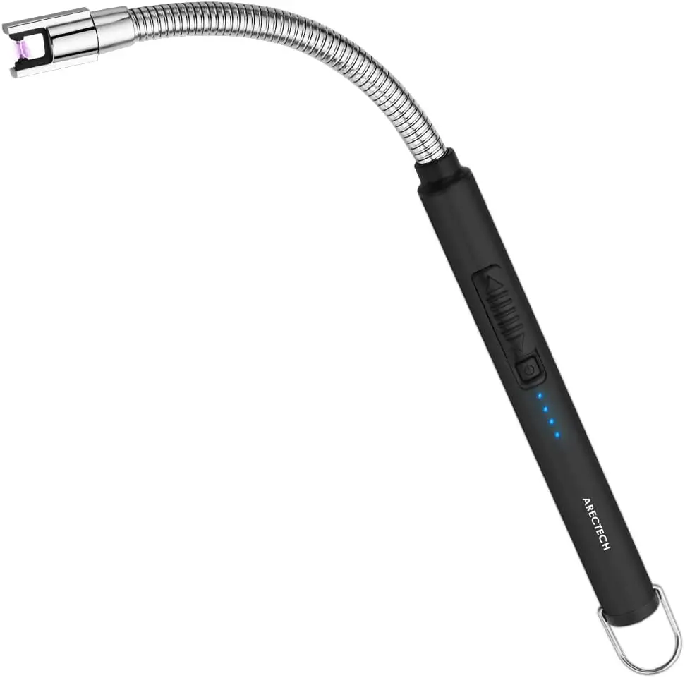 

Перезаряжаемая USB-зажигалка с электрической дугой для свечей, приготовления пищи, барбекю, фейерверков, без пламени, черная