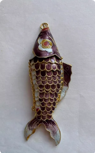 Vintage Cloisonne Enamel 4.72 inch Large Goldfish  Pendants DIY Animal Fish Charms Chinese Traditional Handicrafts Ornament