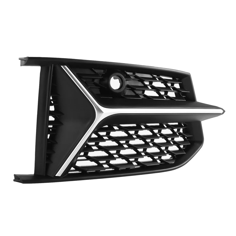 Car Mesh RS6 Style Fog Light Grilles Grills Black + Silver Accessories Kits For  A6 C8 S6 2019 2020