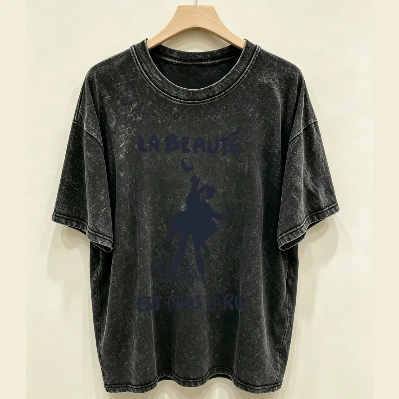 washed T Shirt La Beauté Est Dans Rue Retro Paris France 1968 Protest Poster New 026 vintage Washed Versatile Comfortable