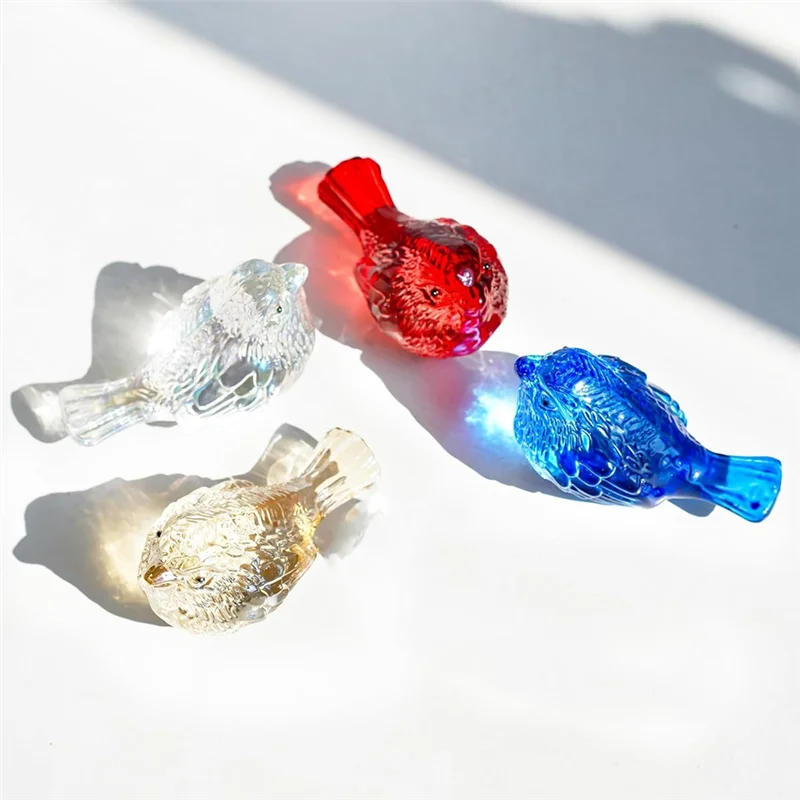 DELAM-cristal para figuras de pájaros de cristal, pájaros soplados coleccionables para mesa, decoración del hogar, regalos para amantes de los animales, azul