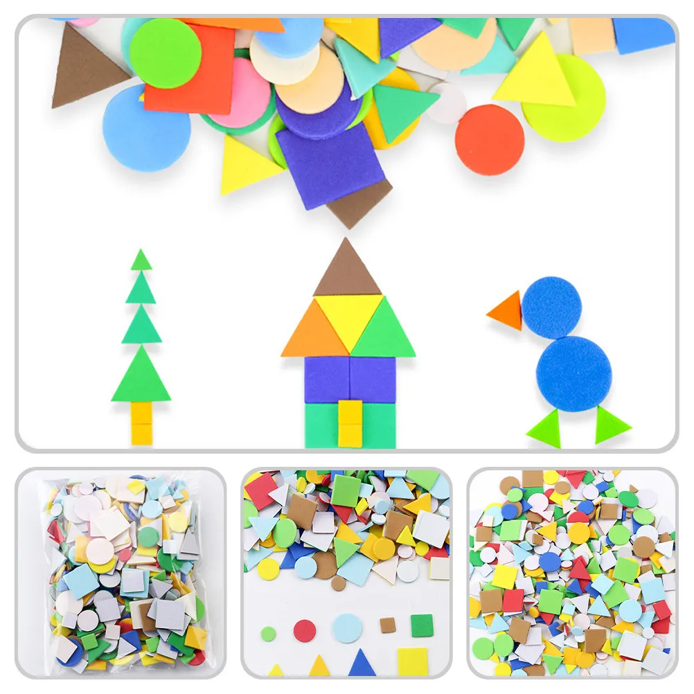 

DIY Self-Adhesive Geometric Shape Stickers Kids Eva Foam Craft Supplies High Quality Removable Decals for Wall Window Door