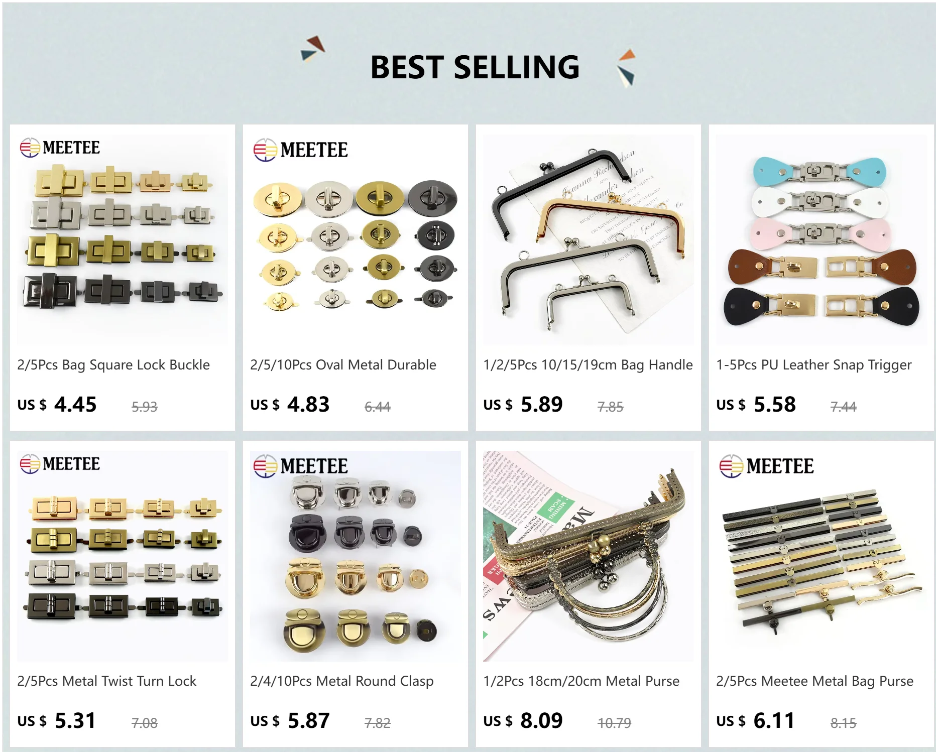 10 Stücke 16-30 cm Metall Kuss Verschluss Aluminiumrohr Handtasche Griff Geldbörse Rahmen Klemme Schnalle DIY Clutch Bag Hardware Zubehör – Detail 1