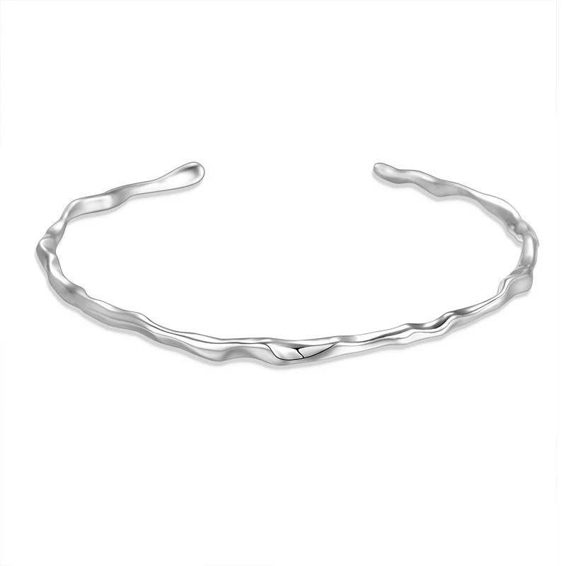 Foxanry Non-fading Silver Color Bracelets for Women  New Fashion Simple Irregular Geometric Handmade Birthday Party Jewelry Gift