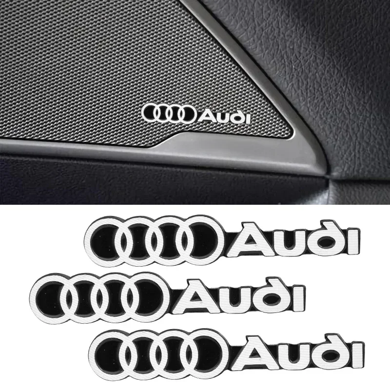 

Car Audio Decorate 3D Aluminum Emblem Badge Sticker Decal Accessories For Audi Sline QUATTRO RS A3 A4 B8 8P 8V B6 A5 A6 C7 Q5 B9