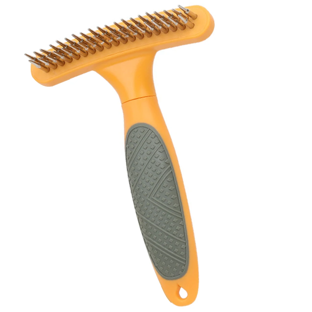

Pet Nail Rake Comb for Dog Cat Fine Metal Teeth Durable Waterproof Orange Pet Grooming Brush Cleaning Tool Dog Accessories