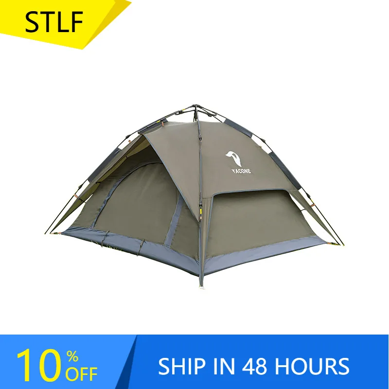 

STLF Portable Double Layer Camping Tent One Bedroom Quick-Open Rainproof Sunproof Automatic Installation New Outdoor Folding Ten