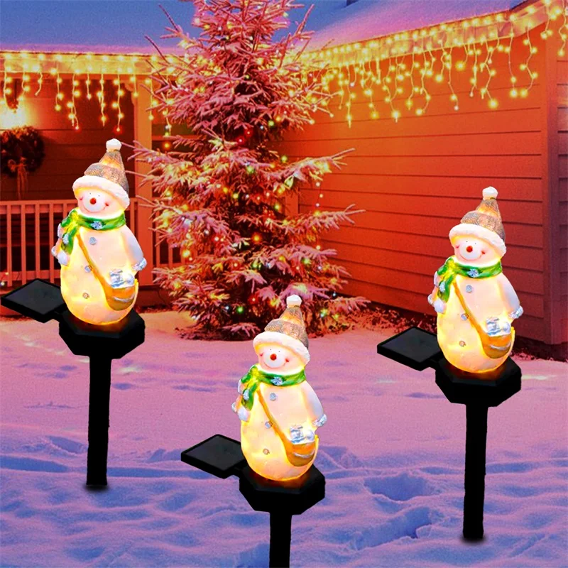 

Christmas Decoration LED Solar Lights Resin Snowman Santa Claus Outdoor Waterproof Garden Courtyard Atmosphere Lawn Lamps