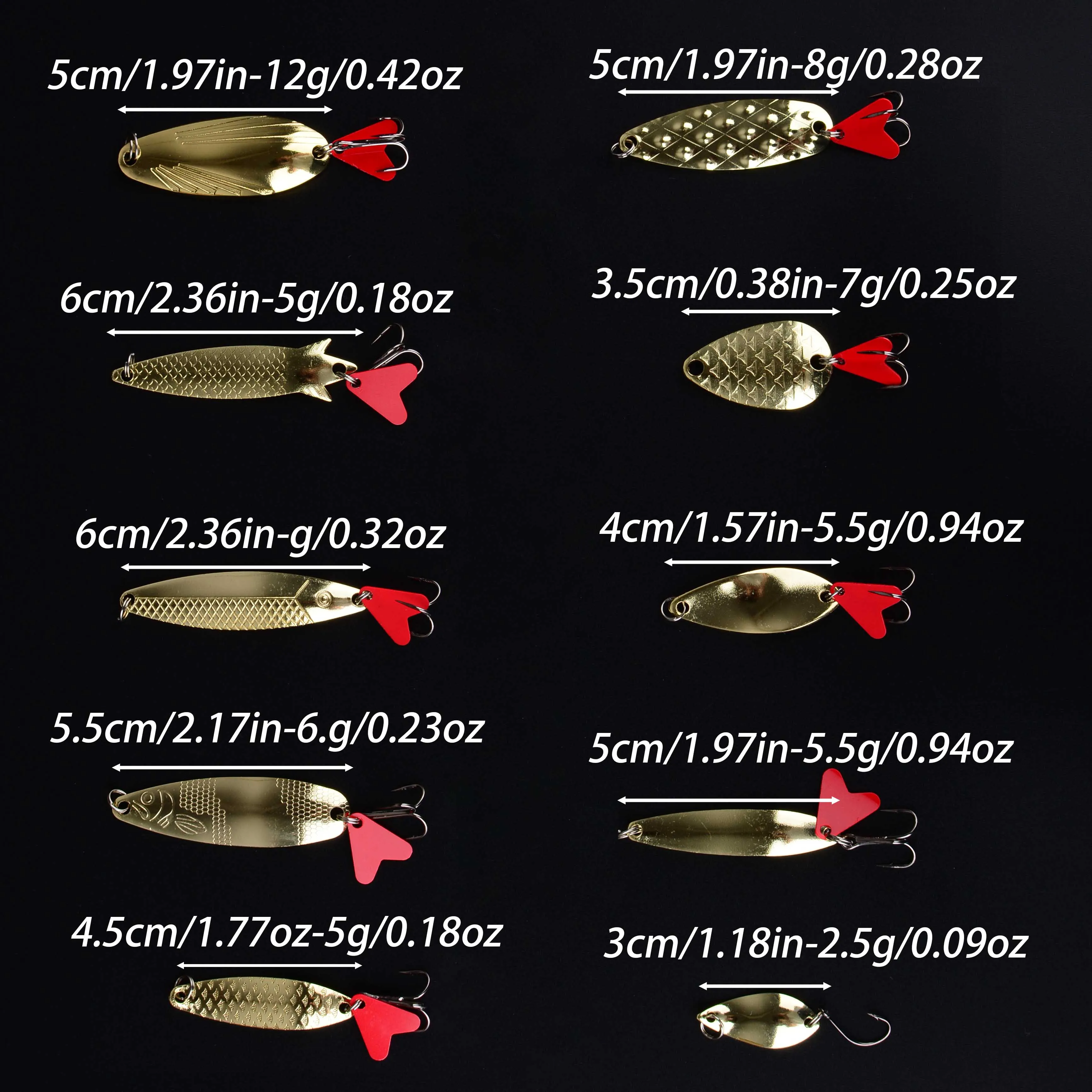 Spinners y Crankbaits metálicos para pesca de trucha y carpa