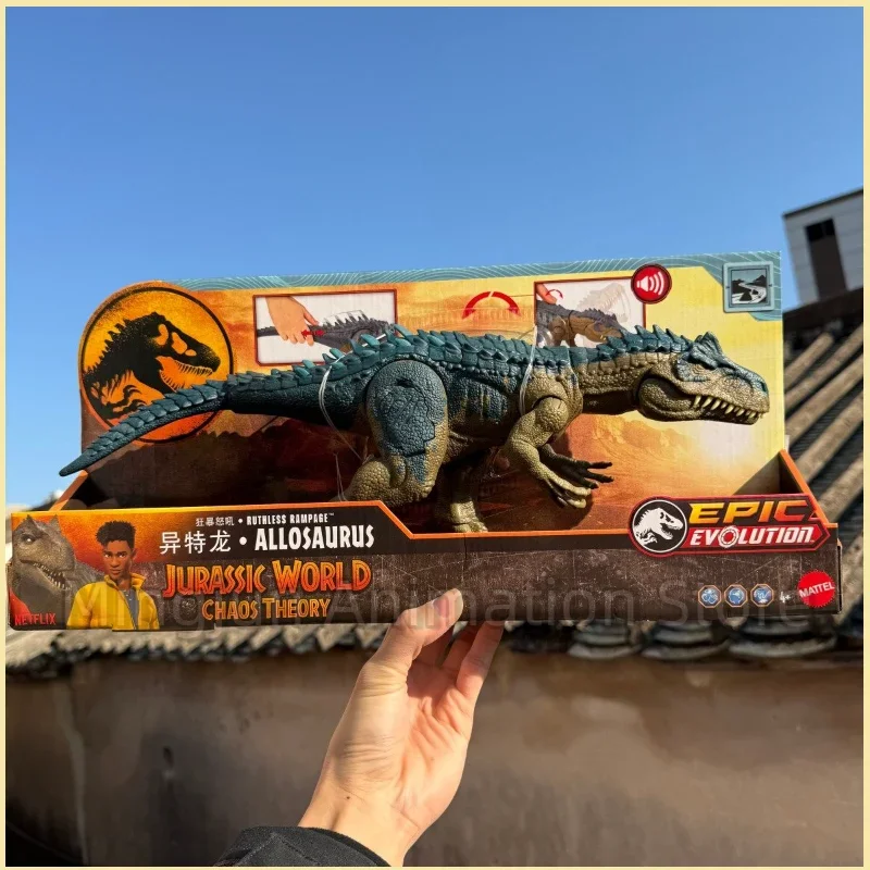 In Stock Mattel Jurassic World Movie Furious Roar Sound Effect Allosaurus HRX50 Model Toy Figure