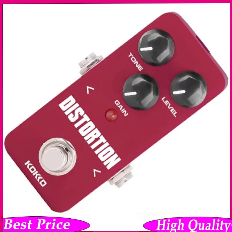 

KOKKO Electric Guitar Effect Pedal True Bypass Guitar Effect Pedal with Guitar Capo Picks Accessories Mini Distortion Pedal